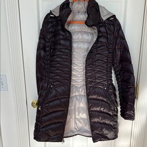 Women's plum quilted down jacket by Laundry